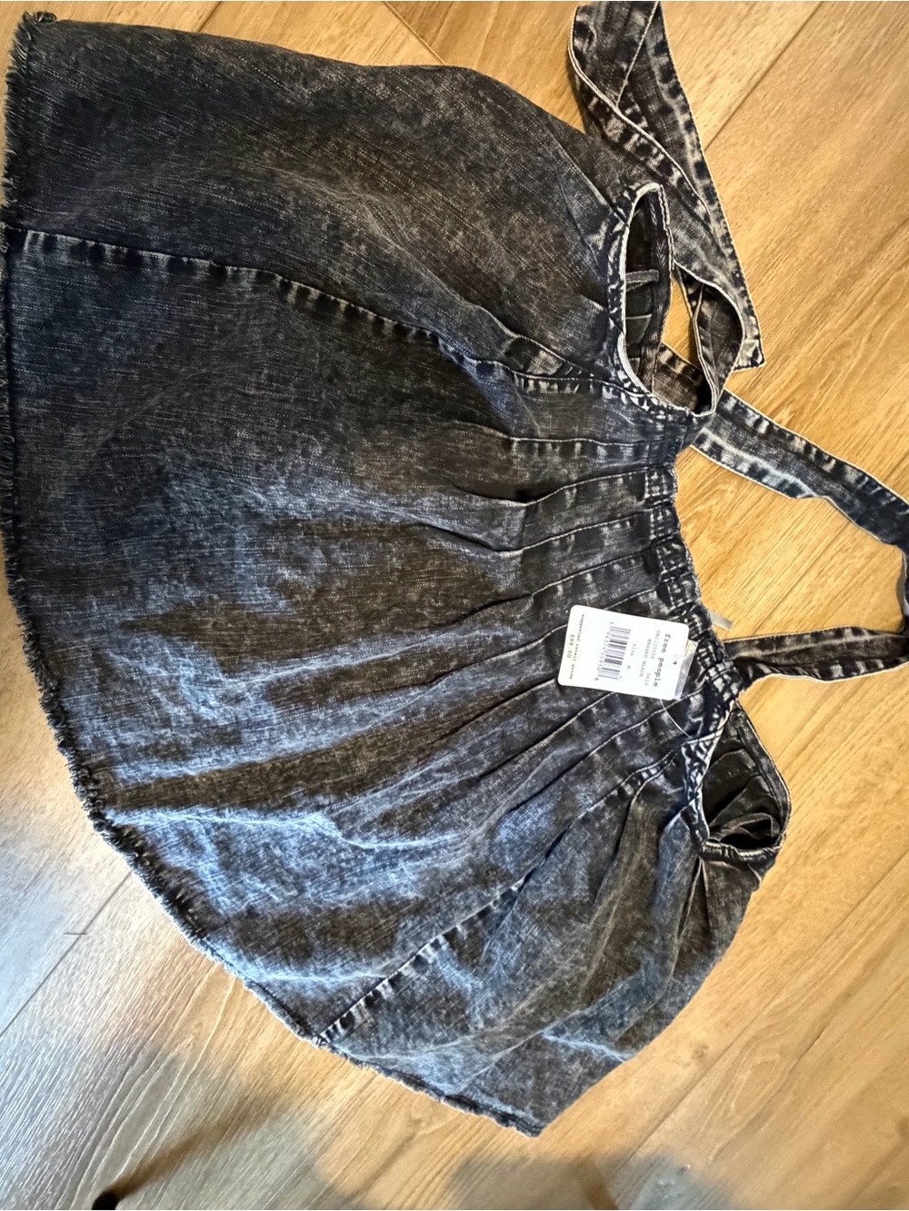 Free People Washed Black Denim Sundress